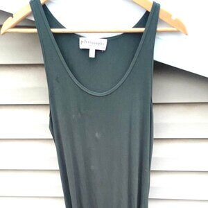 Women's Philosophy Long Moss Green Slimming Midi Dress - Size Small